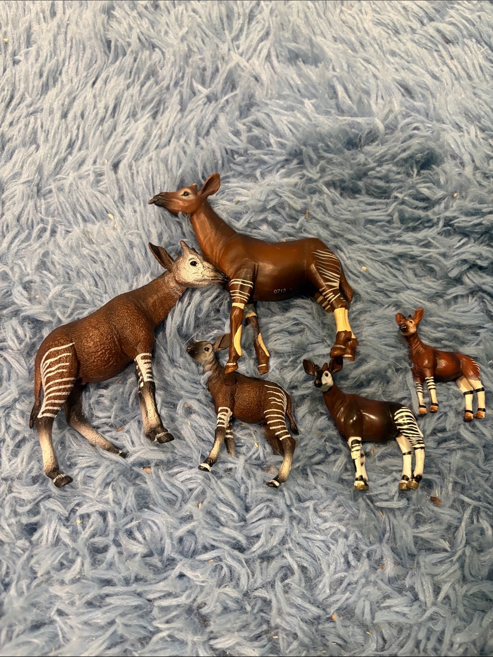 Okapi Figure Toy Set - Brown Safari Animal Figures for Kids